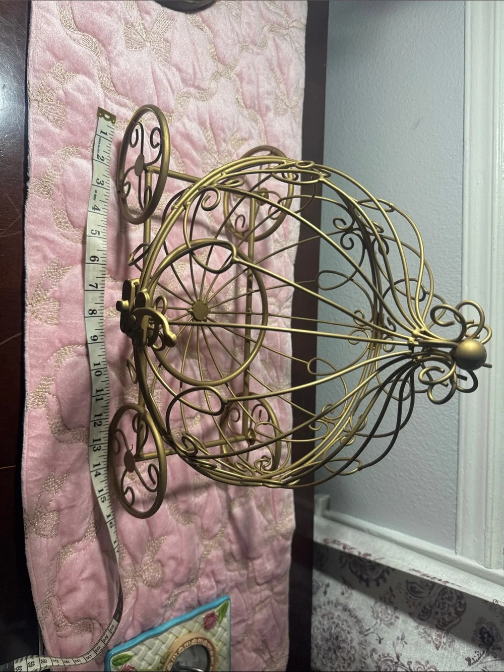 Cinderella Gold Wire Carriage Decorative Accent